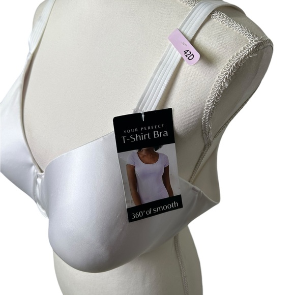 BALI white smooth t shirt underwire bra DF3W11 42D NWT - Picture 2 of 7